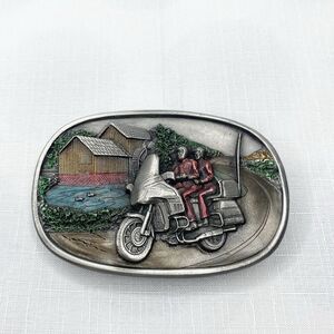 Vintage 1984 Bergamot Brass Works Belt Buckle Motorcycle Biker N149 Made in USA